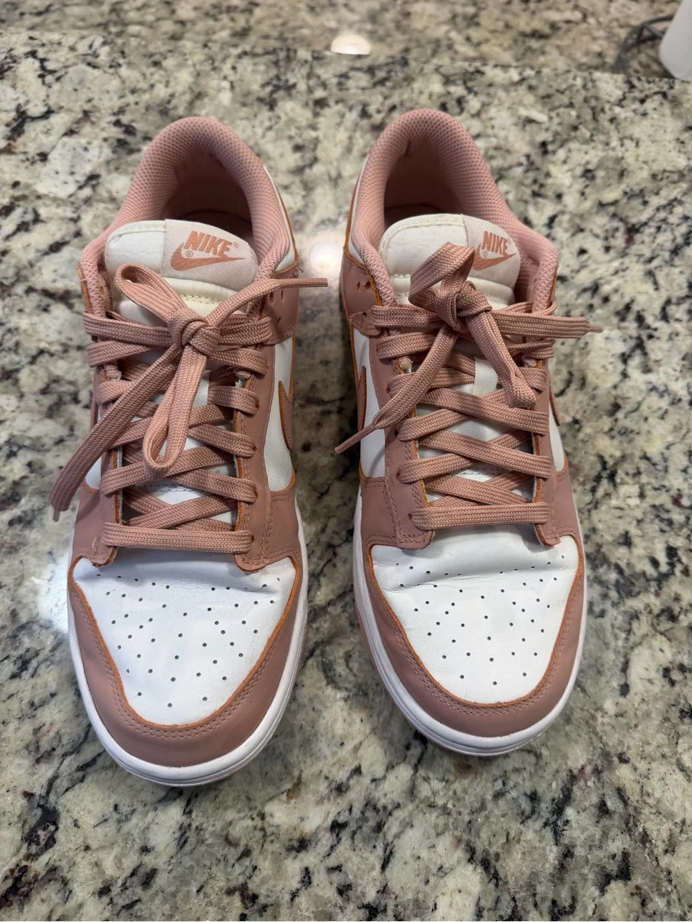 Nike Women's Low-Top Sneakers in Blush Pink and White